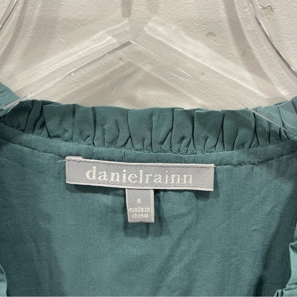 Anthropologie Daniel Rainn Cheyenne Eyelet Blouse in Teal Blue Small - Picture 4 of 10
